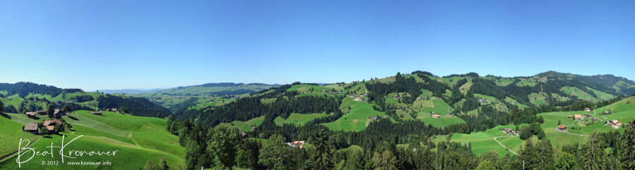 Panoramaaufnahme vom Weiler Reust aus