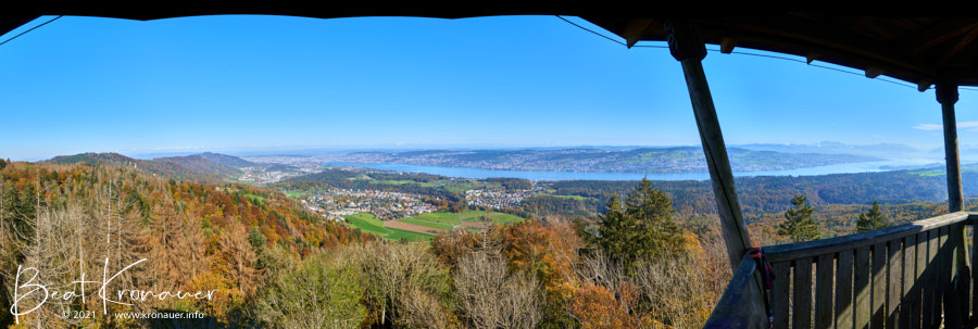 Panoramaaufnahme, Aussichtsturm, Albis Hochwacht, Uetliberg, Zürich, Zürichsee, Langnau am Albis