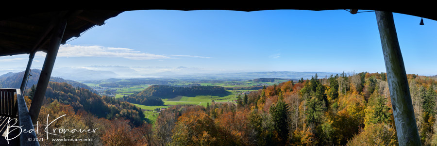Panoramaaufnahme, Aussichtsturm, Albis Hochwacht, Pilatus