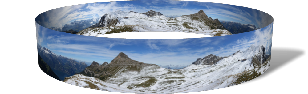 360 Grad Panorama mit Aussicht vom Schön Chulm